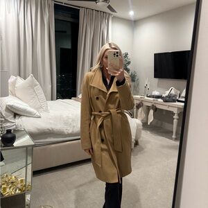 Aritzia Babaton Camel Belted Trench Coat